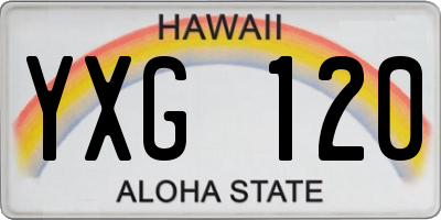 HI license plate YXG120