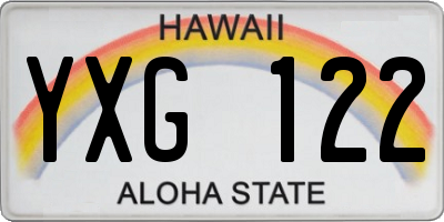 HI license plate YXG122