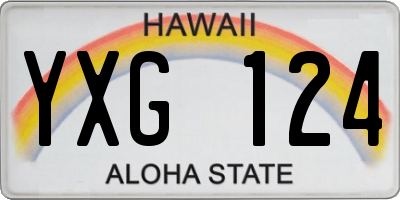 HI license plate YXG124