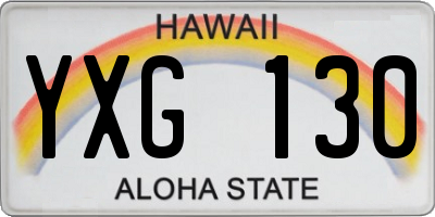 HI license plate YXG130