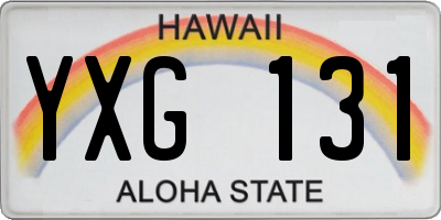 HI license plate YXG131