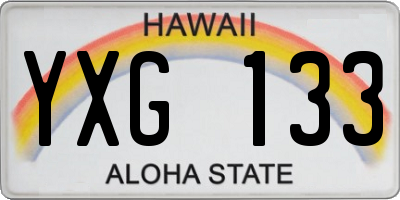HI license plate YXG133