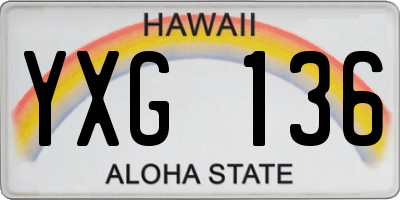 HI license plate YXG136