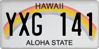 HI license plate YXG141