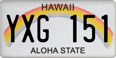 HI license plate YXG151