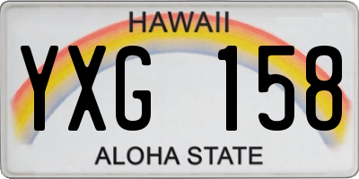 HI license plate YXG158