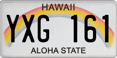 HI license plate YXG161
