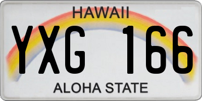 HI license plate YXG166