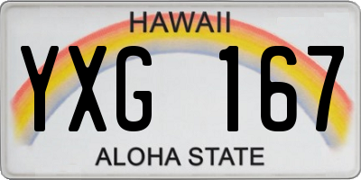 HI license plate YXG167