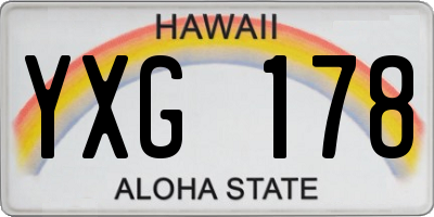 HI license plate YXG178