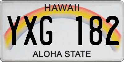 HI license plate YXG182