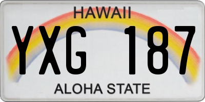 HI license plate YXG187