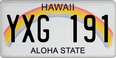 HI license plate YXG191