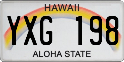 HI license plate YXG198