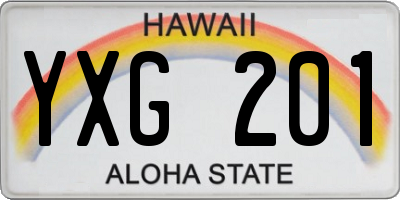 HI license plate YXG201