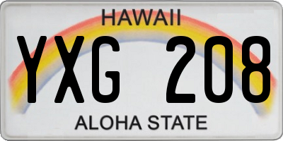 HI license plate YXG208
