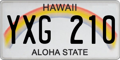 HI license plate YXG210