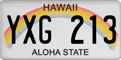 HI license plate YXG213