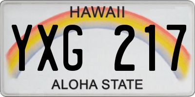 HI license plate YXG217
