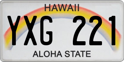 HI license plate YXG221