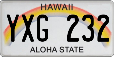 HI license plate YXG232