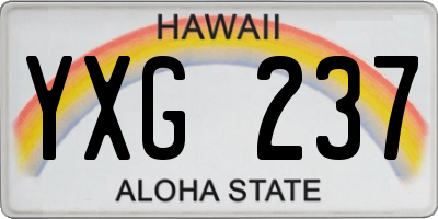 HI license plate YXG237