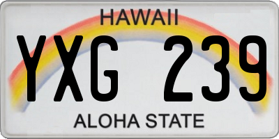 HI license plate YXG239