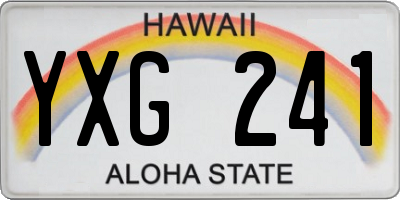 HI license plate YXG241