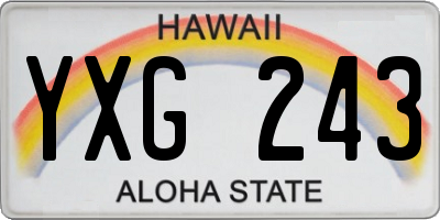 HI license plate YXG243