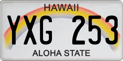 HI license plate YXG253