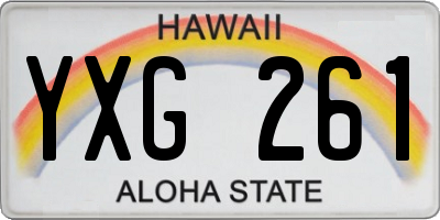 HI license plate YXG261