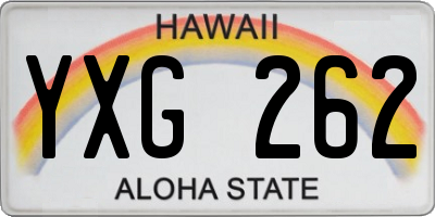 HI license plate YXG262