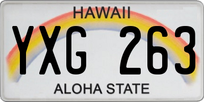 HI license plate YXG263