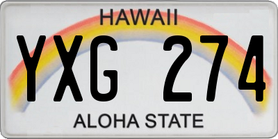 HI license plate YXG274