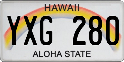 HI license plate YXG280