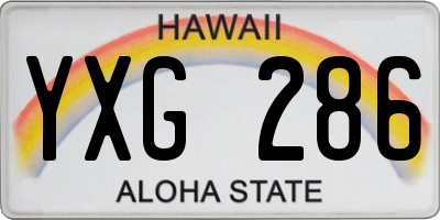 HI license plate YXG286