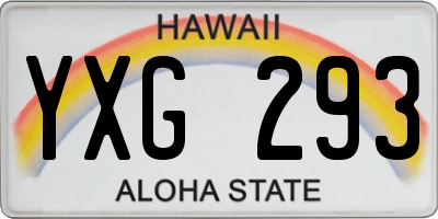 HI license plate YXG293