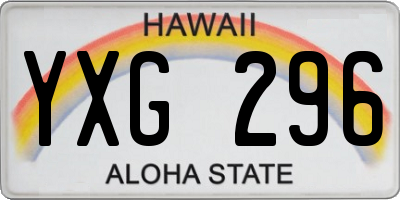 HI license plate YXG296
