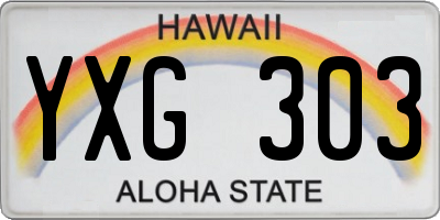HI license plate YXG303