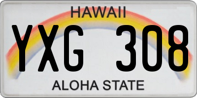 HI license plate YXG308