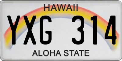 HI license plate YXG314