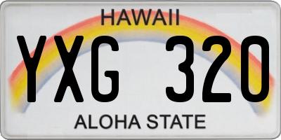 HI license plate YXG320