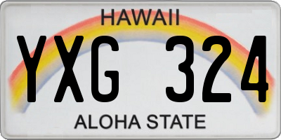 HI license plate YXG324