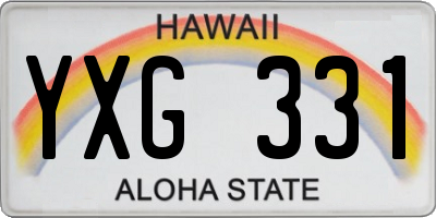 HI license plate YXG331