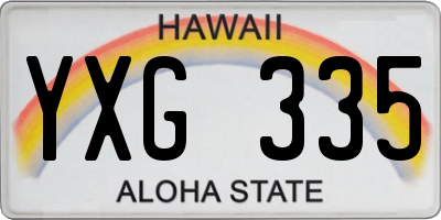 HI license plate YXG335