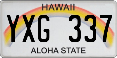 HI license plate YXG337
