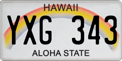 HI license plate YXG343