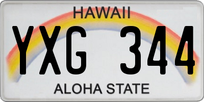 HI license plate YXG344