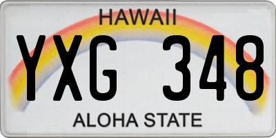 HI license plate YXG348