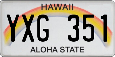 HI license plate YXG351